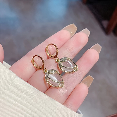 Alloy Clear Cubic Zirconia Dangle Earrings FS-WGAEA82-01-1