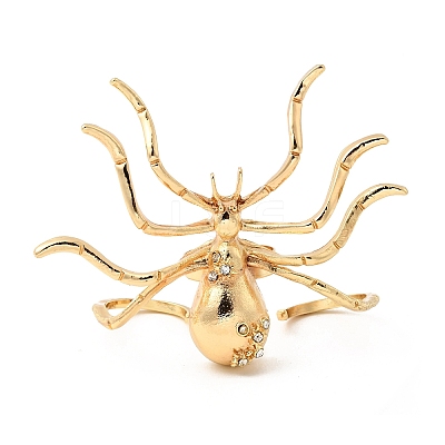 Halloween Alloy Rhinestone Adjustable Cuff Open Rings RJEW-P162-01G-1