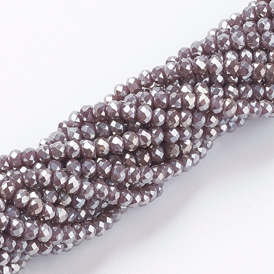 Electroplate Glass Beads Strands GLAA-F078-FR05-1
