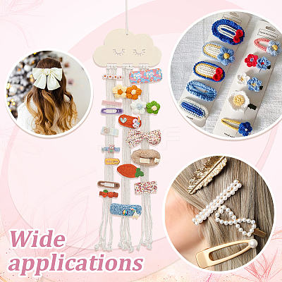Cloud Wooden Hairpin Hair Clip Hanging Holder Storage Organizer WH-WG78846-01-1
