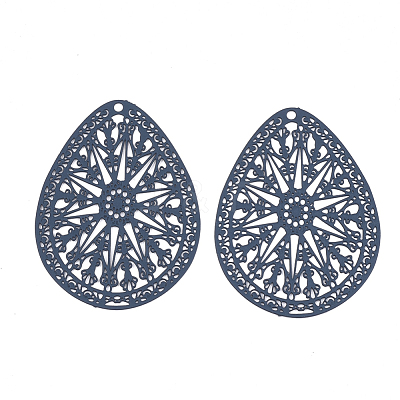 430 Stainless Steel Filigree Pendants X-STAS-S108-16A-1