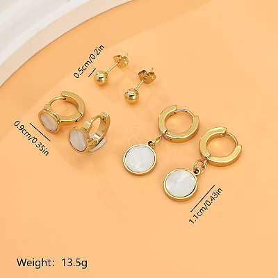 3 Pairs Elegant Stainless Steel Earring Sets OF1161-7-1