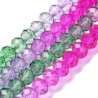 Transparent Painted Glass Beads Strands DGLA-A034-T6mm-A06-1