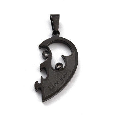304 Stainless Steel Couple Pendants STAS-K235-07EBP-1