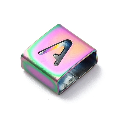 Ion Plating(IP) 304 Stainless Steel Square Slide Charms STAS-L132-13A-M-1