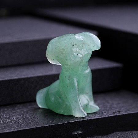 Natural Green Aventurine Carved Dog Statue PW-WG97821-06-1