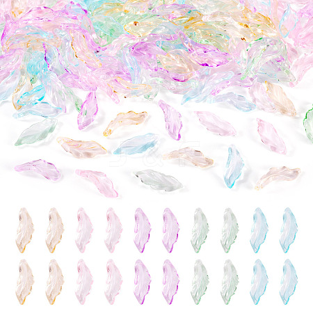 175G 5 Colors Baking Paint Transparent Glass Pendants DGLA-TA0001-40-1