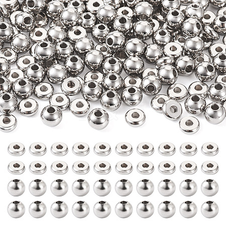  200Pcs 2 Styles 304 Stainless Steel Spacer Beads STAS-TA0002-48-1