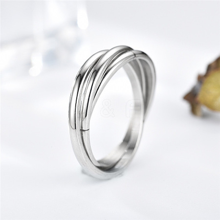 Stainless Steel Trinity Interlocking Finger Rings FS-WG6D755-05-1
