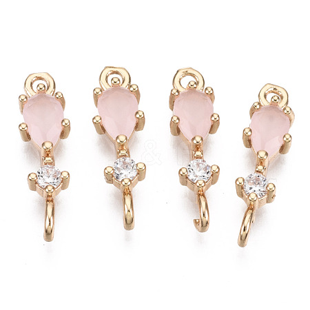 Brass Micro Pave Cubic Zirconia Links Connectors KK-R111-007-A07-1