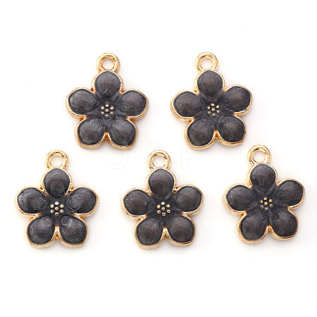 Light Gold Plated Alloy Enamel Pendants ENAM-R136-17D-1