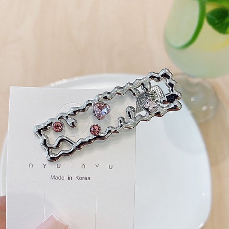 Alloy Rhinestone Alligator Hair Clips PW-WG7F7B9-09-1