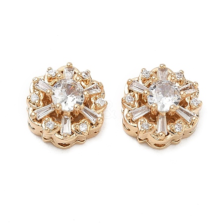 Brass Micro Pave Cubic Zirconia Beads CU-CBA3F77-04G-02-1