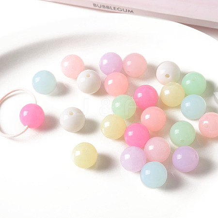 Opaque Acrylic Beads X-OACR-H038-09-1