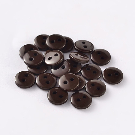 2-Hole Flat Round Resin Sewing Buttons for Costume Design BUTT-E119-28L-02-1