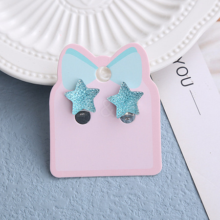 Alloy Plastic Clip-on Earrings for Kid WG9F41F-01-1