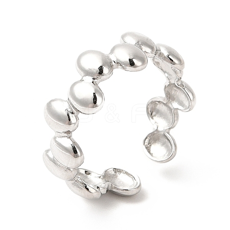 Non-Tarnish 304 Stainless Steel Oval Wrap Open Cuff Ring for Women RJEW-E063-15P-01-1