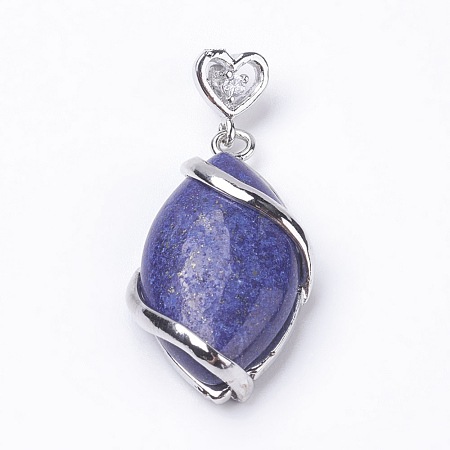 Natural Lapis Lazuli Pendants X-G-E423-08P-1