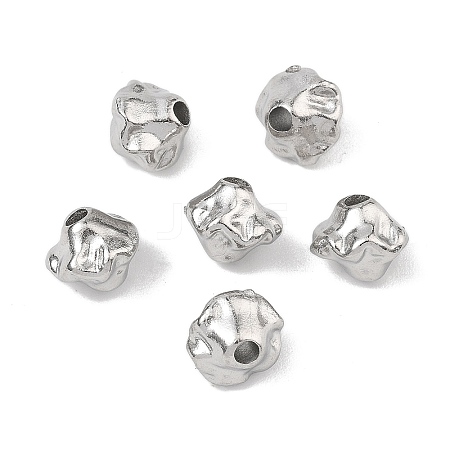 Hammered 304 Stainless Steel Beads STAS-B127-01P-04-1