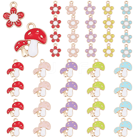 60Pcs 10 Style Alloy Enamel Pendants ENAM-PH0001-99-1