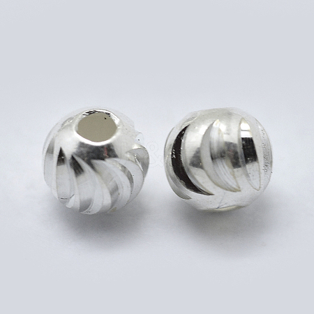925 Sterling Silver Corrugated Spacer Beads STER-K171-42S-01-1