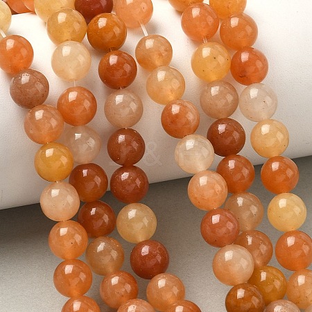 Natural Red Aventurine Bead Strands G-P257-02-8mm-01-1