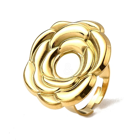 Adjustable 304 Stainless Steel Open Cuff Ring Components STAS-P403-01F-G-1