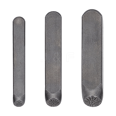 3Pcs 3 Styles Steel Leather Stamps AJEW-BC0008-98A-1