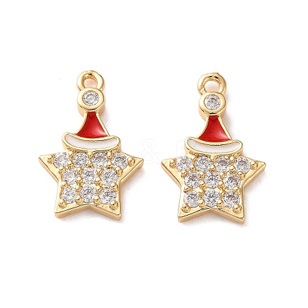Brass Micro Pave Cubic Zirconia Pendants X1-KK-D420-01G-05-1