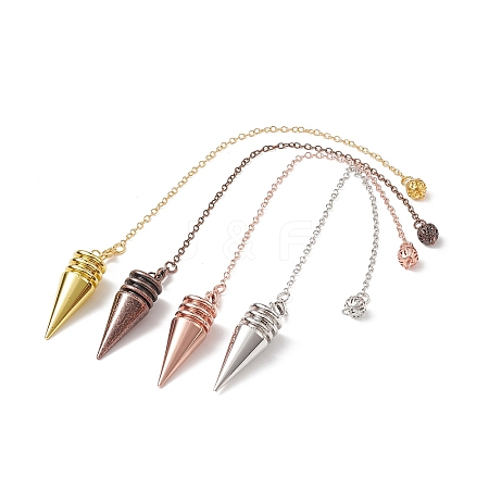 Brass Cone Dowsing Pendulum Pendants HJEW-G020-01-1