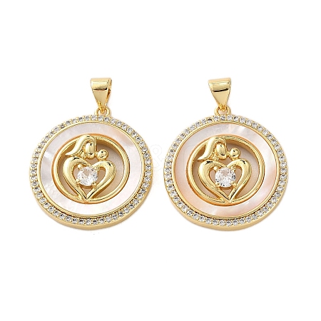 Brass Micro Pave Cubic Zirconia Pendants KK-U070-04A-G-1