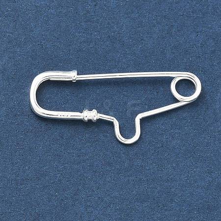 925 Sterling Silver Safety Pin Brooch Findings STER-H120-02S-1