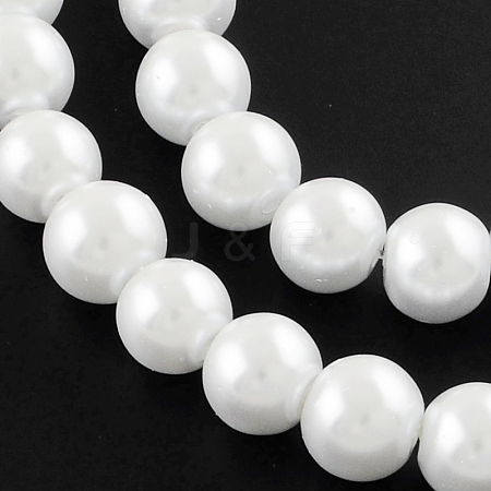 Spray Painted Glass Pearl Beads Strands DGLA-R050-6mm-34-1