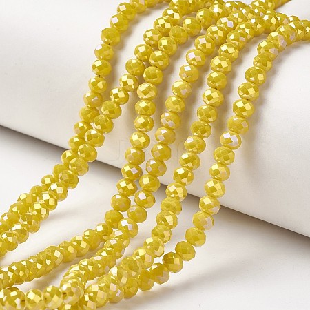 Electroplate Opaque Glass Beads Strands EGLA-A034-P6mm-T09-1