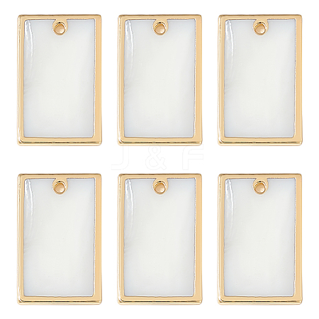6Pcs Natural Freshwater Shell Pendants BSHE-BC0001-20B-1