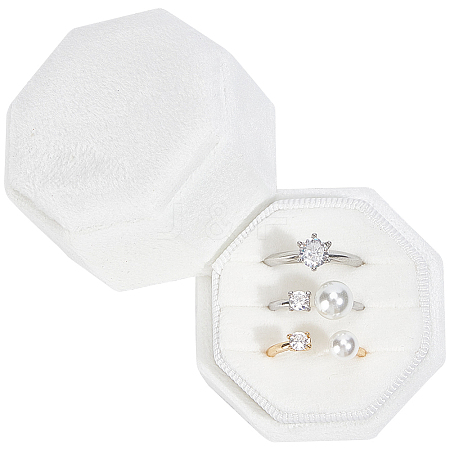 Velvet Cover Plastic Couple Ring Box VBOX-WH20001-02A-1