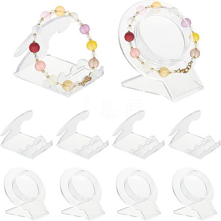 16 Pcs 2 Style Acrylic Bracelet Display Stands BDIS-FG0001-08-1