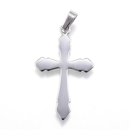 Non-Tarnish 304 Stainless Steel Pendants with 201 Stainless Steel Clasp STAS-G124-18P-1