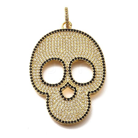 Brass Micro Pave Cubic Zirconia Pendants KK-U055-08G-02-1