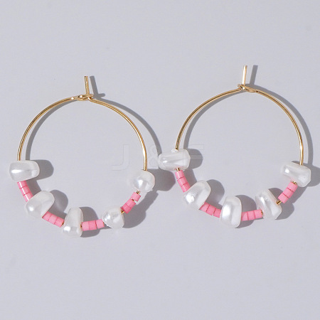 Mixed Rice Bead Vintage Imitation Pearl Earrings for Sophisticated Style DH7154-6-1