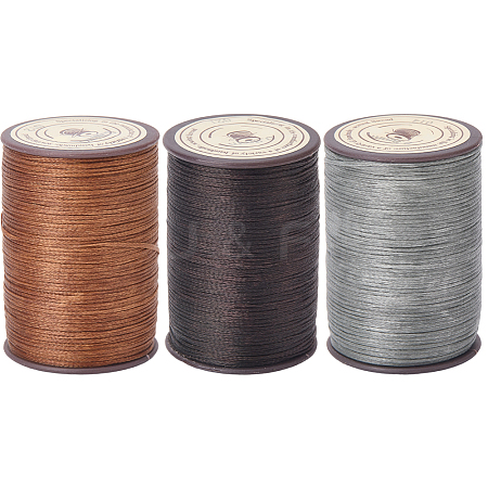 3 Roll 3 Colors Flat Waxed Polyester Thread String YC-CL0001-01B-1