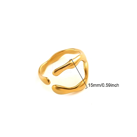 Stainless Steel Cuff Open Ring PW-WG88F08-08-1