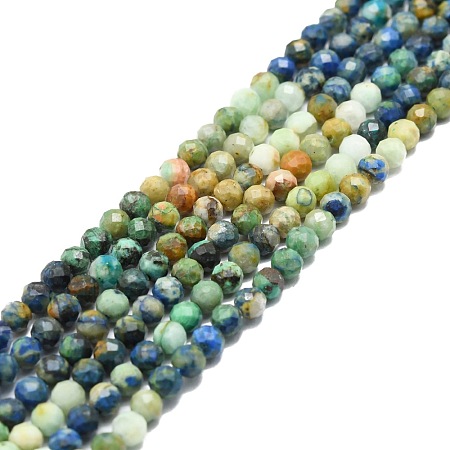 Natural Chrysocolla and Lapis Lazuli Beads Strands G-P457-A03-08-1