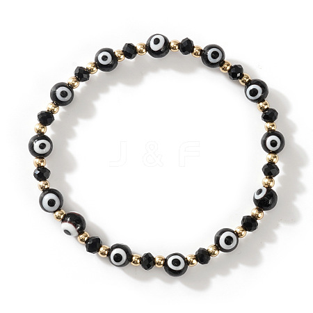 Glass Evil Eye Beaded Stretch Bracelets for Women Men VP6778-2-1