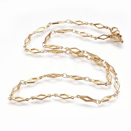 304 Stainless Steel Chain Necklaces STAS-P164-35G-1