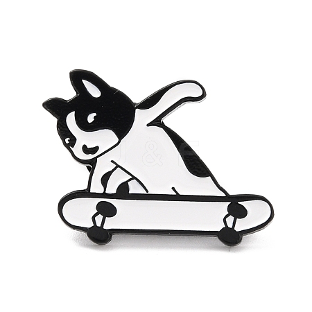 Dog Skateboarding Enamel Pin JEWB-I015-18EB-1