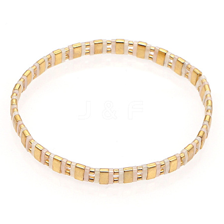 Bohemian Glass Seed Beaded Stretch Bracelets JM4508-24-1