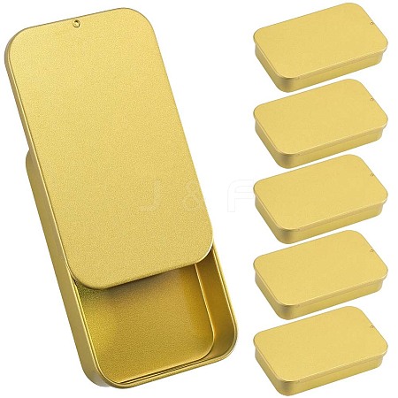 6Pcs Slide Top Tinplate Trinket Storage Boxes CON-SP0001-23D-1