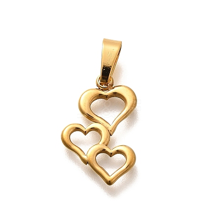 304 Stainless Steel Pendants STAS-B079-02G-08-1