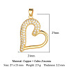 Brass Micro Pave Clear Cubic Zirconia Pendants ZIRC-OY001-18G-2